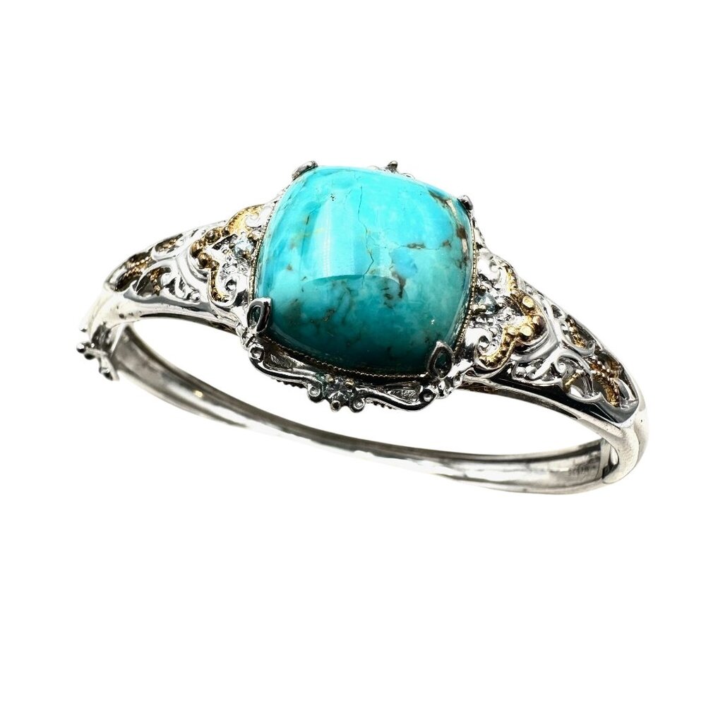 Gems En Vogue Michael Valitutti Turquoise Clamper Bracelet Sterling Silver